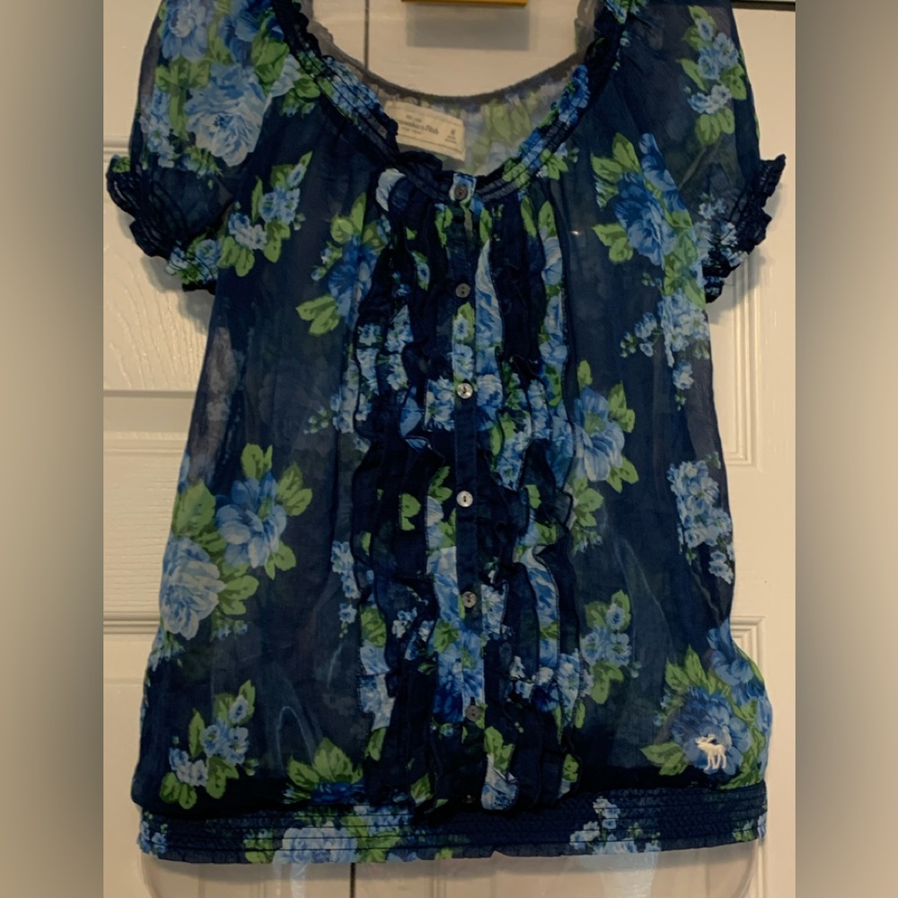 Vintage Abercrombie & Fitch Floral Sheer Top